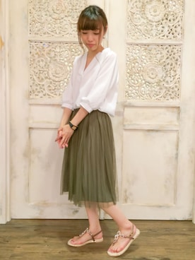 「JELLY BEANS（ジェリービーンズ）のアイテム」を使った、JELLYBEANSさん（レディース・155cm）の夏コーディネート