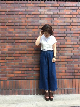 「アイテム（その他トップス、シルバー系）」を使った、aさん（レディース・160cm）の夏コーディネート