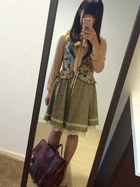 「axes femme（アクシーズファム）のアイテム（ベスト）」を使った、おぎまいさん（レディース・160cm）の秋コーディネート