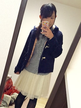「AS KNOW AS PINKY（アズノゥアズピンキー）のアイテム（ダッフルコート）」を使った、おぎまいさん（レディース・160cm）の秋コーディネート