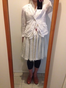 「tricot COMME des GARCONS（トリココムデギャルソン）のアイテム（テーラードジャケット）」を使った、naghisaさん（レディース・162cm）の夏コーディネート