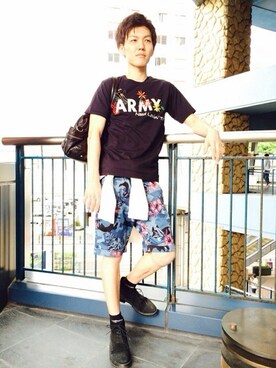 「TYPE BLUE（タイプブルー）のアイテム（Tシャツ/カットソー）」を使った、νｰmasaさん（メンズ・174cm）の春コーディネート