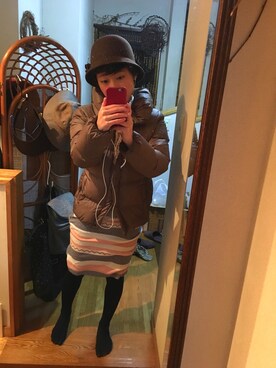 「Right-on（ライトオン）のアイテム（ダウンジャケット/コート）」を使った、折野さん（レディース・151cm）の春コーディネート