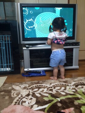 「e.a.B（エーアーベー）のアイテム（トップス）」を使った、まりるさん（キッズ・90cm）の夏コーディネート