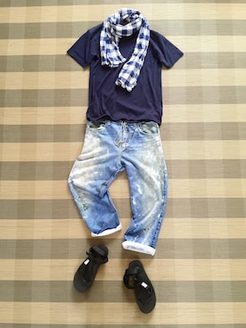 「TALKING ABOUT THE ABSTRACTION（トーキング　アバウト　ジ　アブストラクション）のアイテム（その他パンツ）」を使った、ベン太郎さん（メンズ・170cm）の夏コーディネート