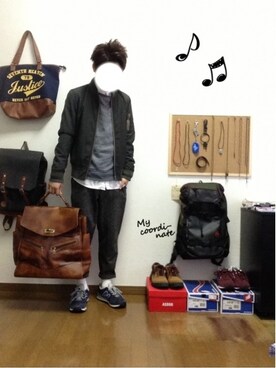 「HARE（ハレ）のアイテム（その他アウター、グリーン系）」を使った、おっくんさん（メンズ・164cm）の冬コーディネート
