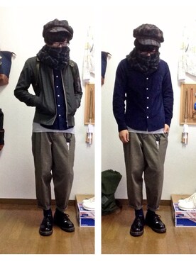 「HARE（ハレ）のアイテム（その他アウター、グリーン系）」を使った、おっくんさん（メンズ・164cm）の秋コーディネート