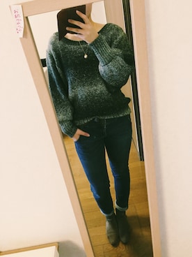 「cache cache（カシュ カシュ）のアイテム（デニムパンツ）」を使った、Eeeeteinさん（レディース・168cm）の春コーディネート