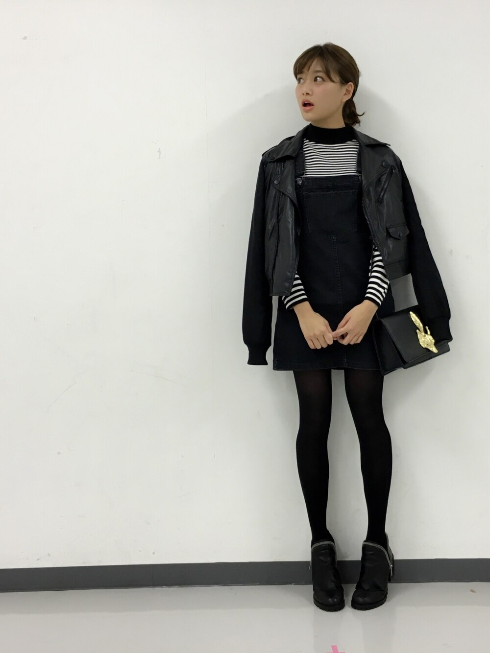 PASSPO☆安斉奈緒美さんの「MA-1ライダースジャケット（GYDA）」を使ったコーディネート