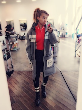 「adidas by Stella McCartney（アディダスバイステラマッカートニー）のアイテム（ジャージ）」を使った、MINMIさん（レディース・155cm）の冬コーディネート