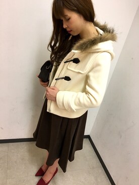 「UNRELISH」｜「アイテム（ダッフルコート）」を使った、UNRELISH広島パルコ店さん（レディース・157cm）の秋コーディネート