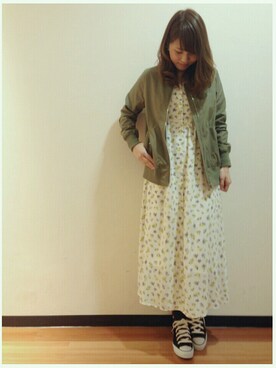 「UNRELISH」｜「アイテム（MA-1）」を使った、UNRELISH広島パルコ店さん（レディース・157cm）の冬コーディネート