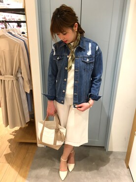 「UNRELISH（アンレリッシュ）のアイテム（デニムジャケット）」を使った、UNRELISH広島パルコ店さん（レディース・157cm）の春コーディネート
