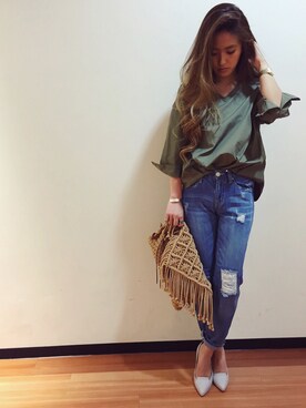 「UNRELISH（アンレリッシュ）のオペラカットパンプス（パンプス）」を使った、UNRELISH広島パルコ店さん（レディース・157cm）の春コーディネート