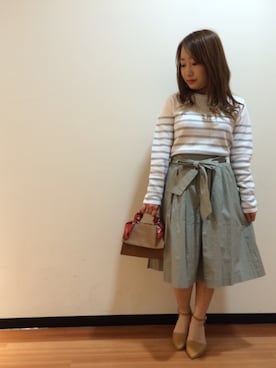 「アイテム（パンプス、イエロー系）」を使った、UNRELISH広島パルコ店さん（レディース・157cm）の春コーディネート