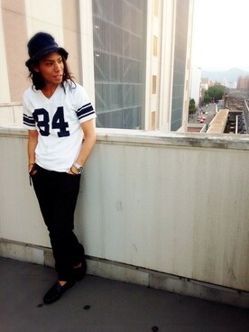 「TYPE BLUE（タイプブルー）のアイテム（Tシャツ/カットソー）」を使った、RIKUさん（メンズ・177cm）の秋コーディネート
