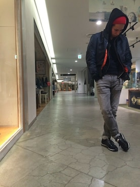 「TYPE BLUE（タイプブルー）のアイテム（パンツ）」を使った、RIKUさん（メンズ・177cm）の春コーディネート