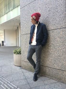 「スエットパンツ」｜RIKUさん（メンズ・177cm）の秋コーディネート