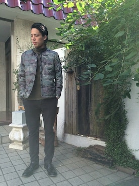 「AVIREX（アヴィレックス）のアイテム（ダウンジャケット/コート）」を使った、RIKUさん（メンズ・177cm）の秋コーディネート