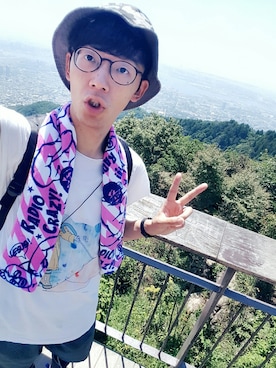 「バンT」｜「アイテム（その他）」を使った、おーはしくんさん（メンズ・173cm）の夏コーディネート
