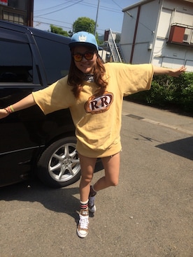 「RCWB（アールシーダブリュービー）のアイテム（帽子）」を使った、えーちゃんさん（レディース・162cm）の秋コーディネート