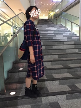「アイテム（シャツワンピース）」を使った、minnieさん（レディース・159cm・20代）の秋コーディネート