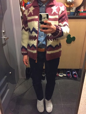 「カウチン」｜minnieさん（レディース・159cm）の冬コーディネート