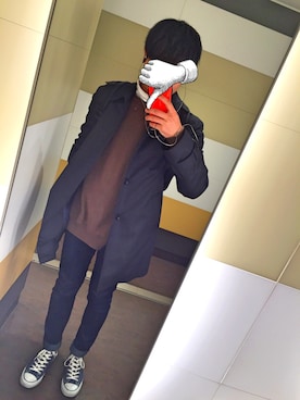 「アイテム（ステンカラーコート）」を使った、Syunya Shinozakiさん（メンズ・169cm・10代）の冬コーディネート