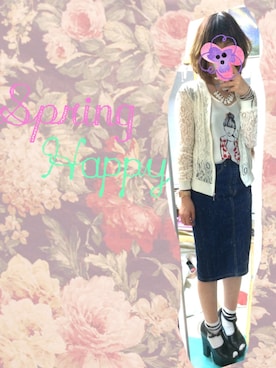 「＃デニム」｜「アイテム（腕時計）」を使った、YUIさん（レディース・149cm）の春コーディネート