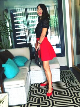 「LUCY（ルーシー）のアイテム」を使った、Ying Yuenさん（レディース・157cm）の秋コーディネート