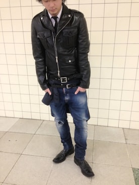 「DSQUARED2（ディースクエアード）のアイテム（ブルゾン）」を使った、かんさん（メンズ・178cm）の春コーディネート