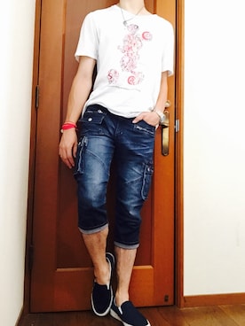「BACK NUMBER（バックナンバー）のアイテム（シューズ）」を使った、ToMoさん（メンズ・174cm）の夏コーディネート