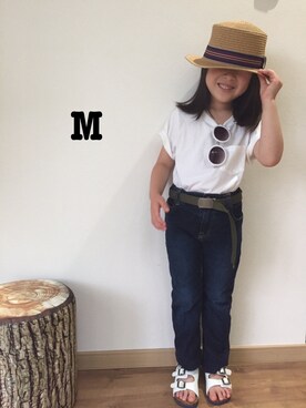 「kladskap（クレードスコープ）のアイテム（サンダル）」を使った、みやまるさん（キッズ・110cm）の夏コーディネート