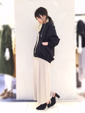 「OSMOSIS（オズモーシス）のアイテム（ブルゾン）」を使った、OSMOSISルミネ立川さん（レディース・161cm）の秋コーディネート