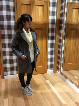 「McGREGOR CLASSIC（マックレガークラシック）のアイテム（ジャケット/アウター）」を使った、森脇梢さん（レディース・160cm）の冬コーディネート