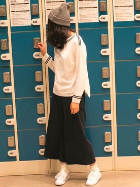 「SUPERMAN（スーパーマン）のアイテム」を使った、荔枝さん（レディース・167cm）の秋コーディネート