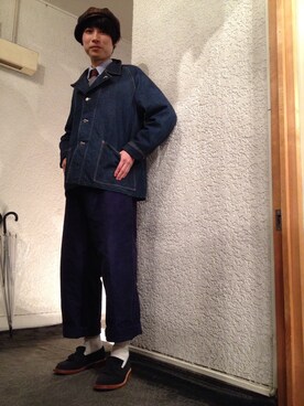「Loake（ローク）のアイテム（ブーツ）」を使った、おかちゃん☆さん（メンズ・176cm）の冬コーディネート