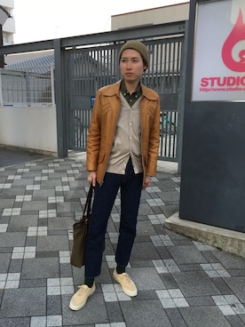 「JOHN SMEDLEY（ジョンスメドレー）のアイテム（カーディガン/ボレロ）」を使った、おかちゃん☆さん（メンズ・176cm）の冬コーディネート