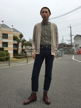 「JOHN SMEDLEY（ジョンスメドレー）のアイテム（カーディガン/ボレロ）」を使った、おかちゃん☆さん（メンズ・176cm）の春コーディネート