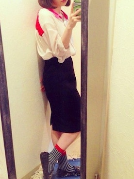 「UNIF（ユニフ）のアイテム（その他シューズ）」を使った、k_______さん（レディース・157cm）の秋コーディネート