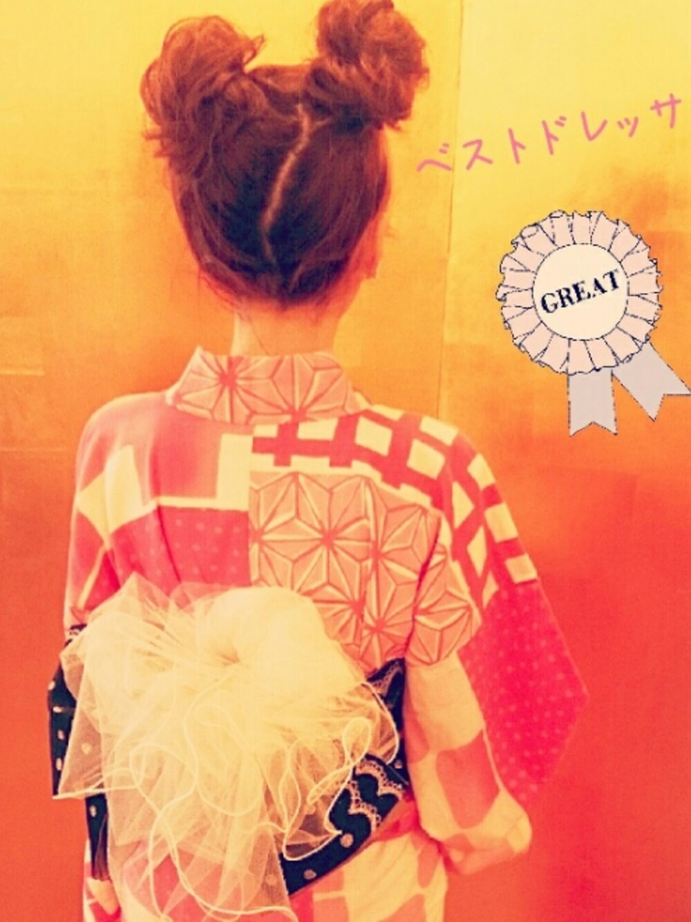 「夏」｜「TSUMORI CHISATOのアイテム（浴衣、ピンク系）」を使った、山苺はぐみさん（レディース・152cm）の夏コーディネートの1枚目の写真