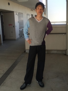 「LAD MUSICIAN（ラッドミュージシャン）のアイテム（その他シューズ）」を使った、ぬーさん（メンズ・175cm）の春コーディネート