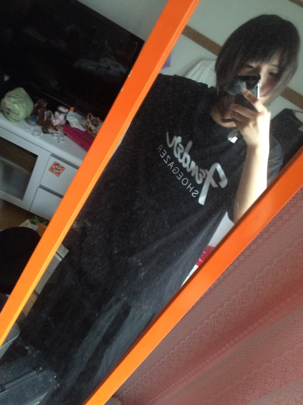 「LAD MUSICIAN、ビッグT」｜「LAD MUSICIANのアイテム（Tシャツ/カットソー、ブラック系）」を使った、きゅうさん（レディース・162cm）の夏コーディネートの1枚目の写真