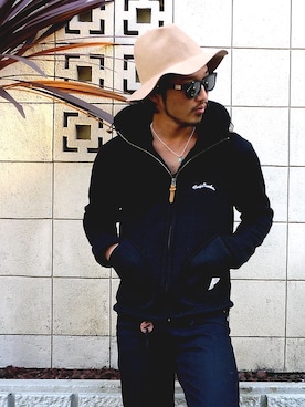 「FLIP THE SCRIPT（フリップザスクリプト）のアイテム（帽子）」を使った、HIROKIさん（メンズ・176cm）の秋コーディネート