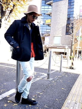 「FLIP THE SCRIPT（フリップザスクリプト）のアイテム（帽子）」を使った、HIROKIさん（メンズ・176cm）の冬コーディネート