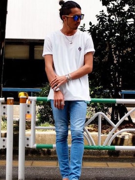 「リング」｜「アイテム（パンツ）」を使った、HIROKIさん（メンズ・176cm）の夏コーディネート