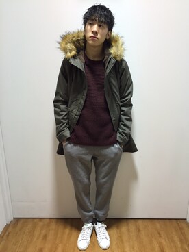 「BACK NUMBER（バックナンバー）のアイテム（モッズコート）」を使った、enokeeeeeさん（メンズ・173cm）の冬コーディネート