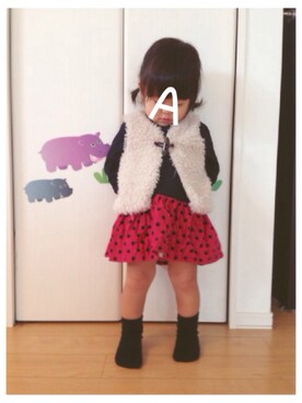 「GAP（ギャップ）のアイテム（チュニック）」を使った、saさん（キッズ・90cm）の秋コーディネート