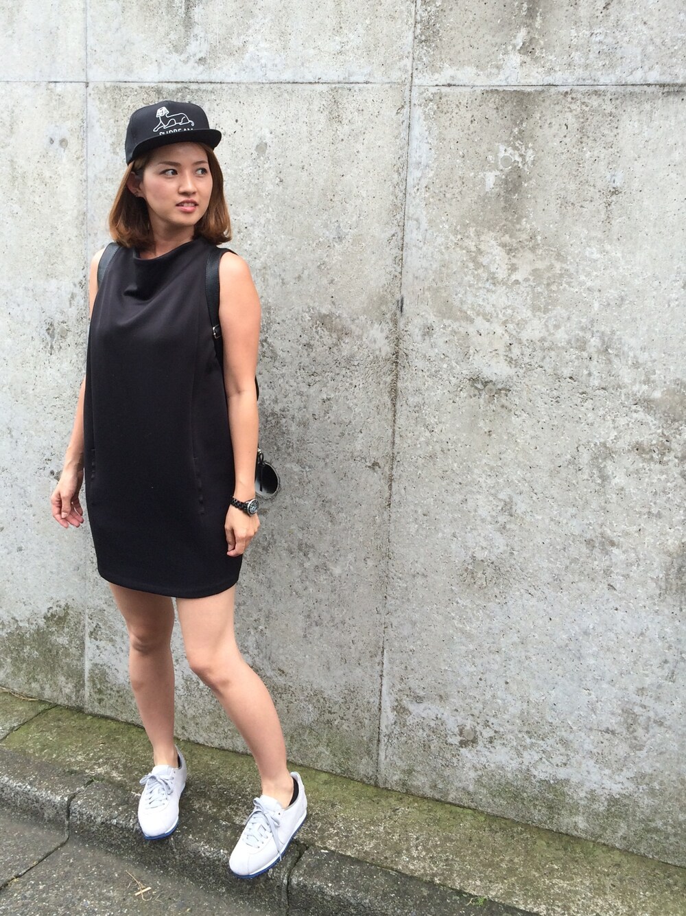「#supreme、#mode、#street、#zara」｜「TOPSHOPのリュック（バックパック/リュック、ブラック系）」を使った、mari andoさん（レディース・158cm）の夏コーディネートの1枚目の写真
