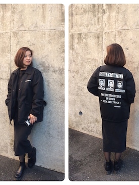 「ワコマリア」｜「アイテム（ナイロンジャケット）」を使った、mari andoさん（レディース・158cm）の秋コーディネート